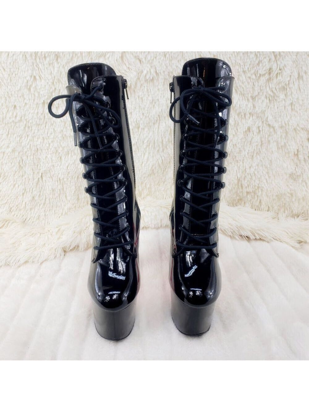 Sky 1020TT Black Patent High Heel Ankle Boots - Picture 11 of 14